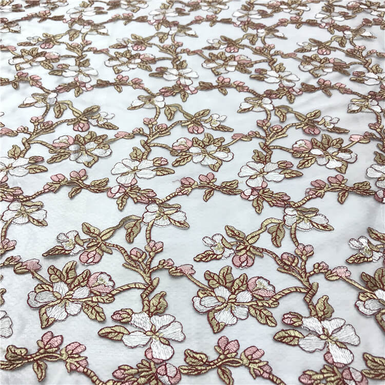 Embroidered Fabric Dress Evening Polyester for Women's Wear Wholesale 3